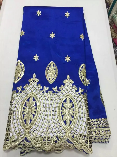 

LJ14K2015 Embroidery george fabric / African george wrappers/ african raw silk george lace fabric royalblue