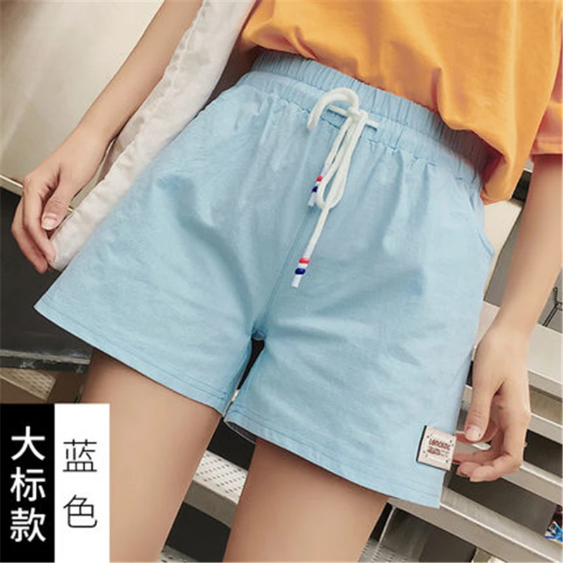Модные короткие с высокой талией джинсы Летняя кофта с капюшоном Для женщин короткие свободные и удобные белье Повседневное однотонные короткие Feminino