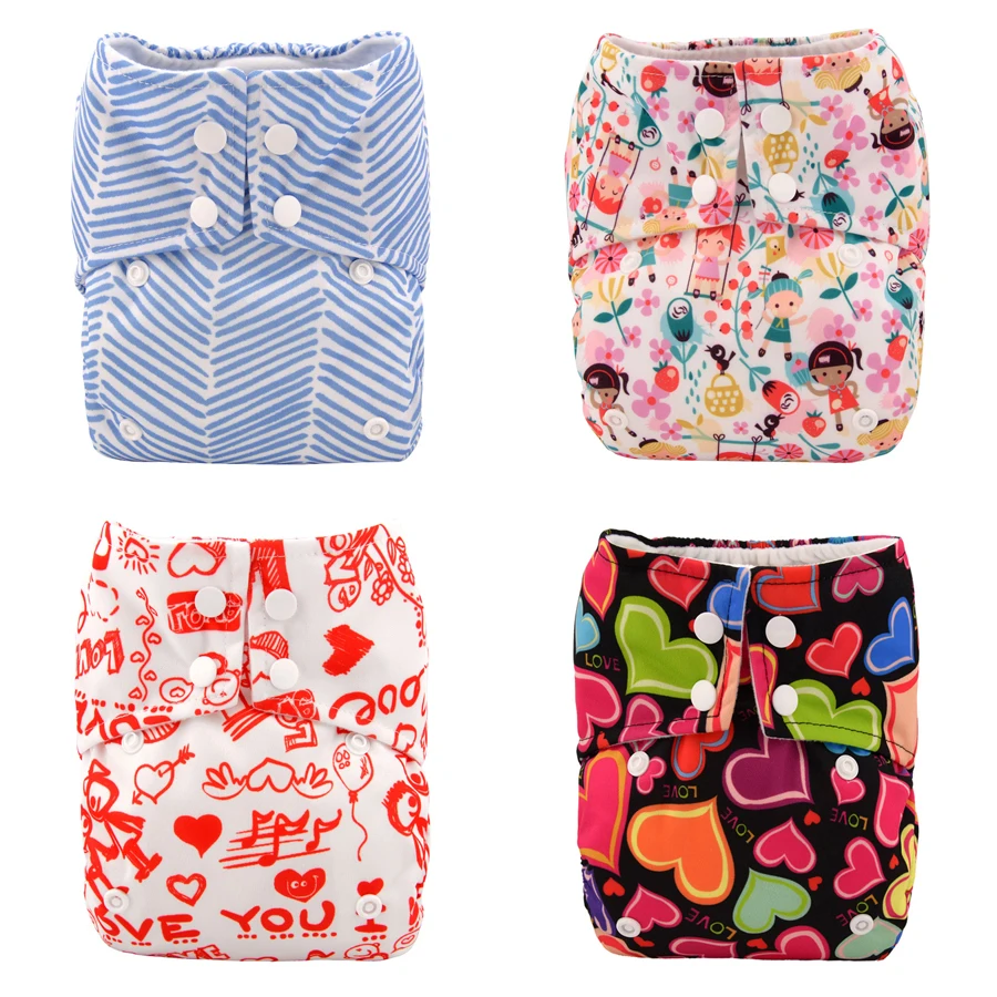 

Super Aio Cloth Diapers One Size Adjustable Baby Diapers Washable Aio Diaper for NB to 38lbs+