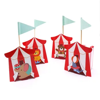 

12pcs/lot Cartoon Circus Animal Candy Boxes Gift Boxes For Baby Shower Baptism Birthday Party Christmas Gift Supplies