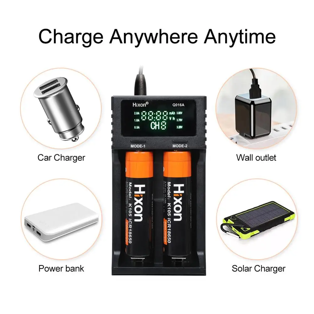 2 Solts Smart LCD зарядное устройство для li ion/IMR/LiFePO4 26650 18650 17500 16340 (CR123A) и Ni MH/Cd AA AAA A SC C