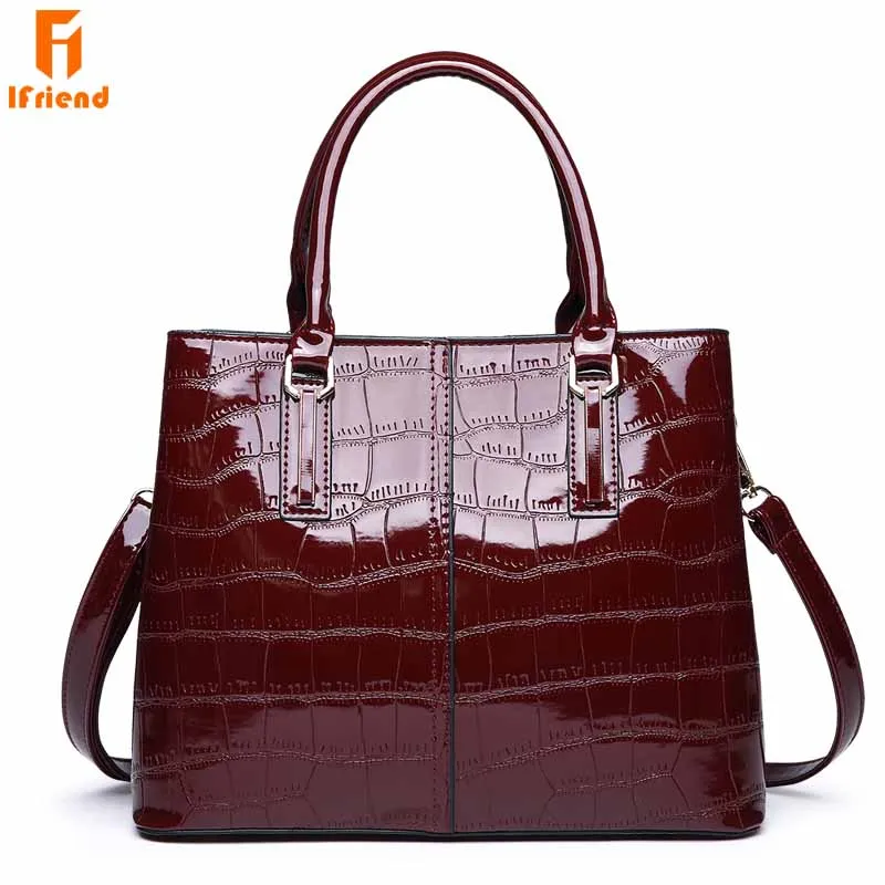 

Ifriend Crocodile Leather Handbag Female Designer Solid Shoulder Bag For Luxury Women Messenger Crossbady Bag Ladies Tote Bag