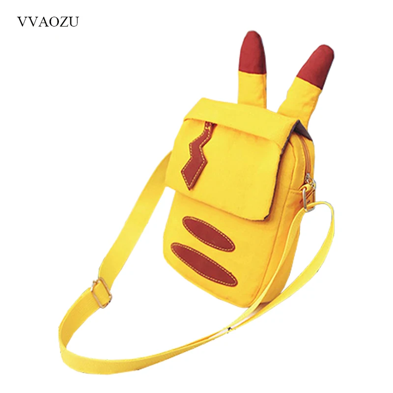الكرتون جيب الوحش البوكيمون بيكاتشو رسول Crossbody أكياس المرأة البسيطة حقائب حقيبة كتف للفتيات مع لطيف آذان الذيل