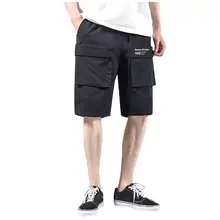 Мужские шорты Карго с карманами новые стильные хлопковые мульти-комбинезоны с карманами модные черные мужские уличные летние крутые спортивные