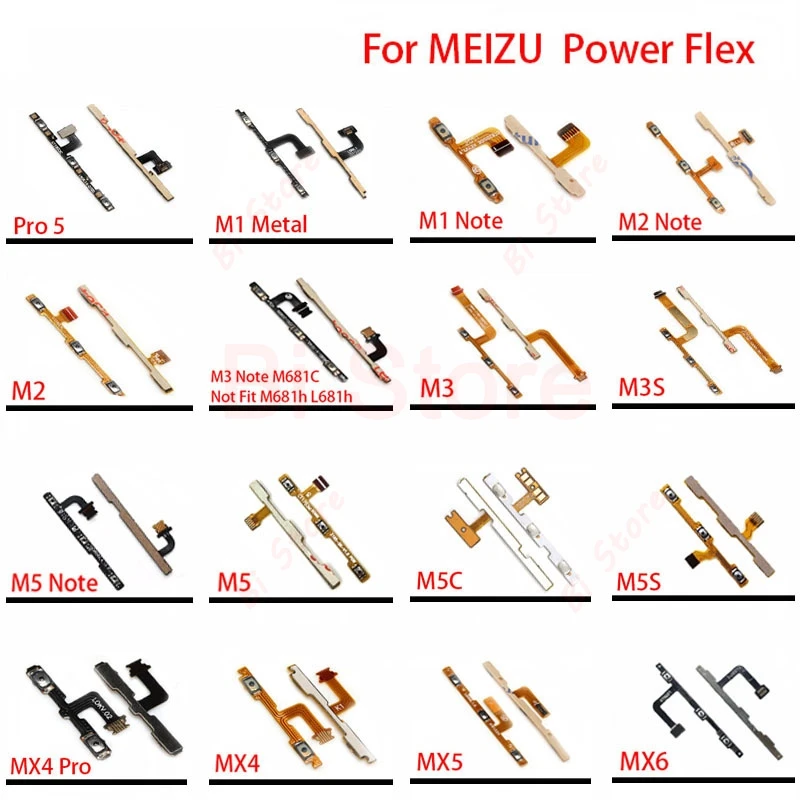 Шлейф Кнопки громкости для Meizu MX4 MX6 MX5 PRO 5 M2 M3 M5 M5S M5C Note M3S M1 гибкий кабель