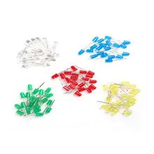 100 sztuk/paczka 5mm diody LED wybrane elementy DIY diody LED zestaw biały żółty czerwony zielony niebieski elektroniczny zestaw do majsterkowania