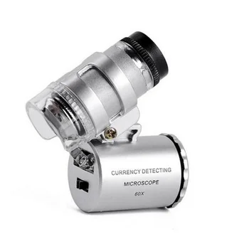 

Popular Latest Fancy 60x Handheld Mini Pocket Microscope Loupe Jeweler Magnifier With LED Light