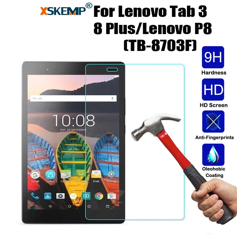 XSKEMP 9H Premium Screen Protector Tempered Glass For Lenovo Tab 3 8