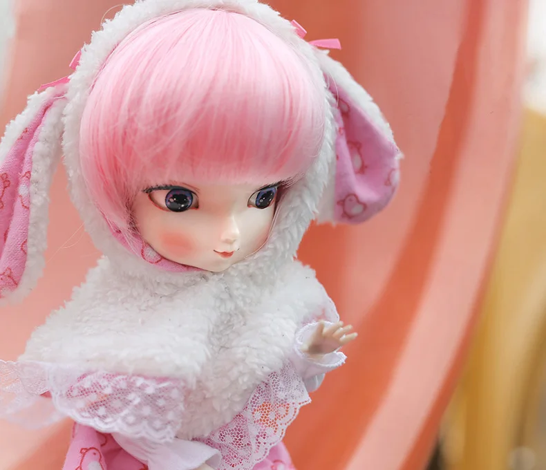 Бесплатная доставка 1/6 BJD SD BBgirl розовый кролик кукла игрушки высокое качество