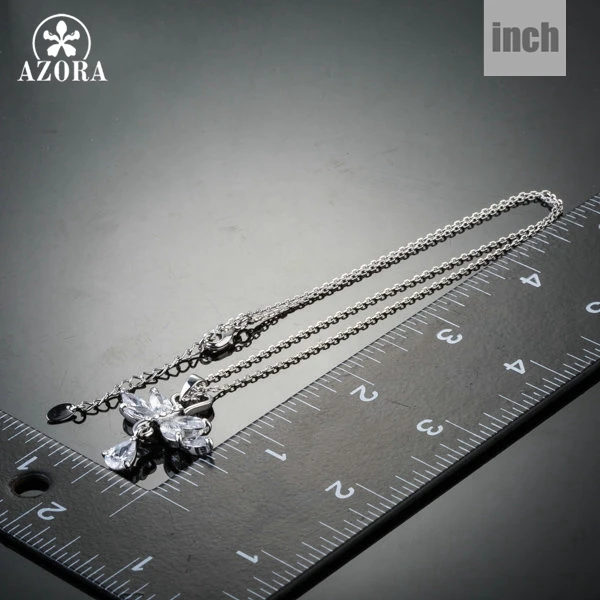 Азора два Лебеди в любви от Clear Cubic Zirconia кулон Цепочки и ожерелья TN0127|swan harmonica|swan