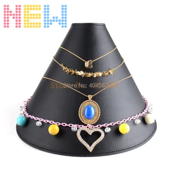

5pcs/lot New arrival! Black PU leather+EVA Necklace Display Stand Necklace Holder Necklace Big size