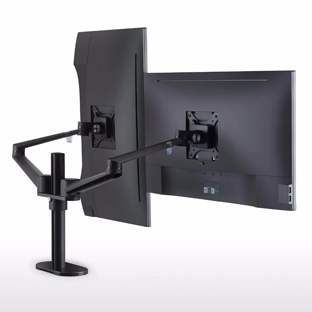 Dual Monitor Desk Mount Stand, Full Motion Monitor TV Montage voor 17 32 inches 2 Schermen