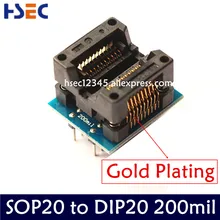 Adaptateur de programmeur IC sop20 à dip20, de qualité supérieure, de 200 à 208mil, SOIC20 à DIP20, livraison gratuite