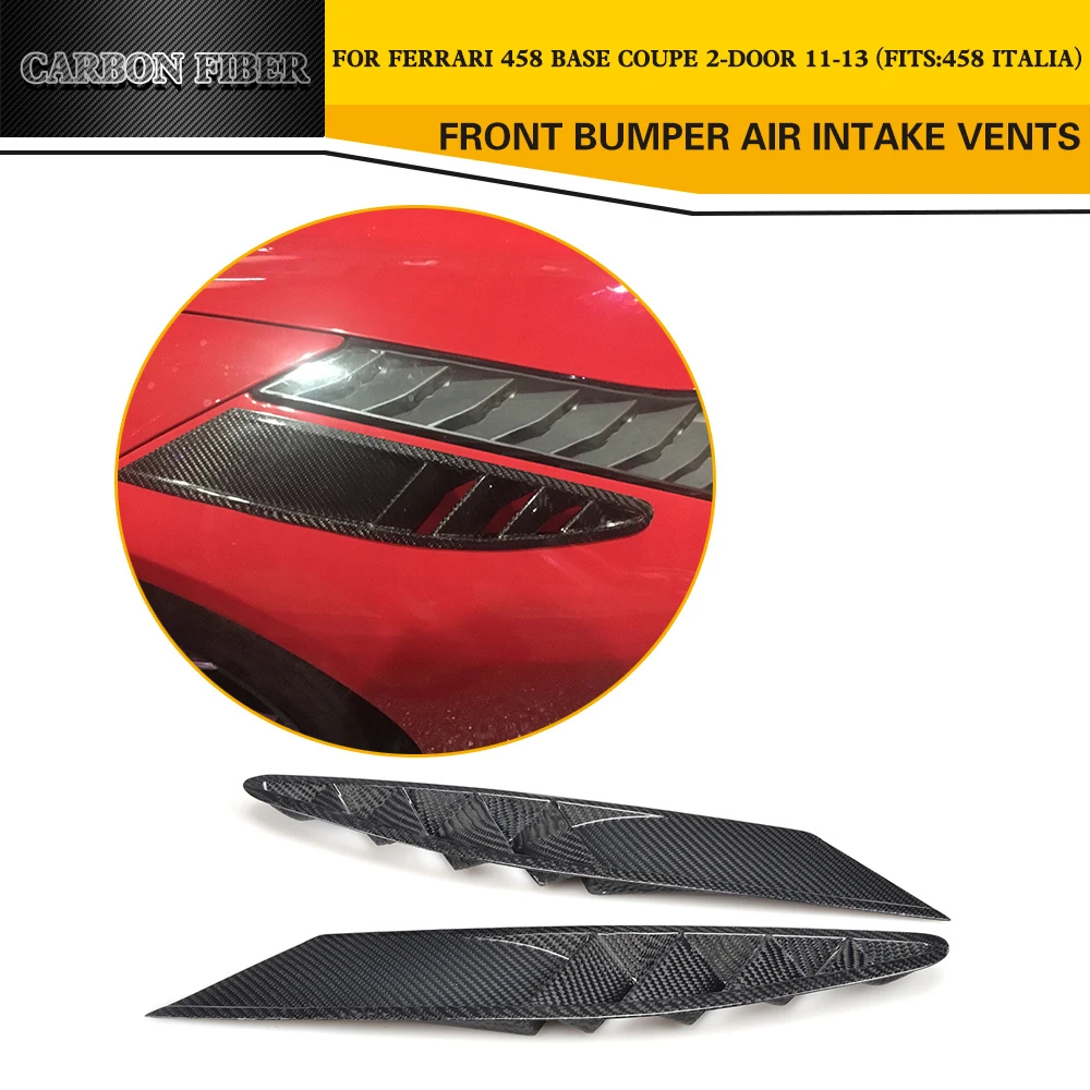 Carbon Fiber Front Bumper Side Air Intake Vents Mesh Covers Case for