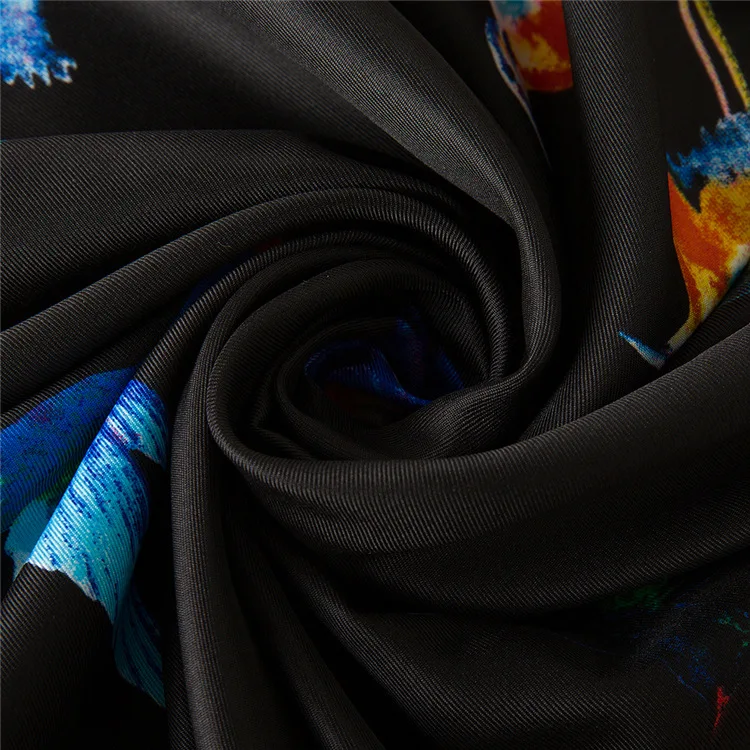POBING 130*130 см, роскошный бренд, твил, Шелковый женский шарф, квадратные шарфы с птицами, почтение почтения фениксу, шелковый шарф и палантины, хиджаб