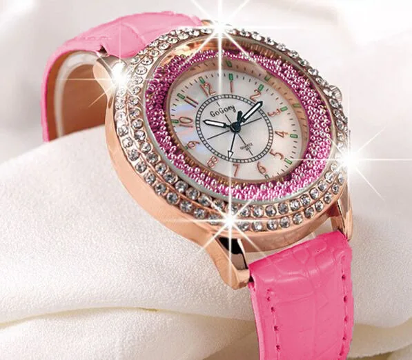 

GOGOEY Watch Women Fashion multi-color small ol hourglass ball Crystal watch circle dial sparkling blingbling Shine mujer reloje