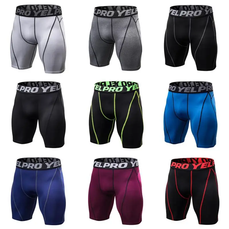 Sport Shorts Mens Compression Shorts Summer Letter Print Shorts Bodybuilding Men Shorts Fitness Tights Elasitc Waist Shorts