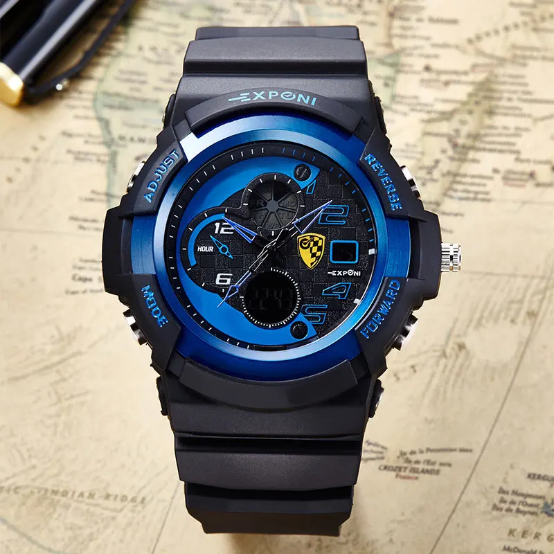 Brand Waterproof Watch Mens Date Day LED Display Luxury Sport Watches