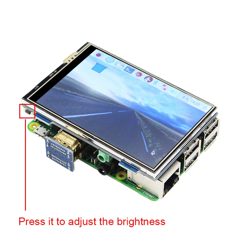 Boîtier ABS pour Raspberry Pi 3 B Plus, écran tactile TFT LCD 3.5x480,  moniteur d