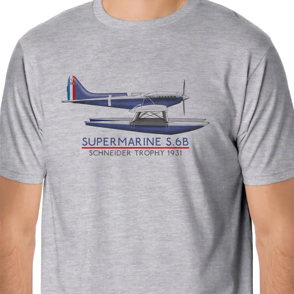 

2018 Hot Sale 100% Supermarine S.6B Schneider Trophy Seaplane T-Shirt Summer Style Tee Shirt