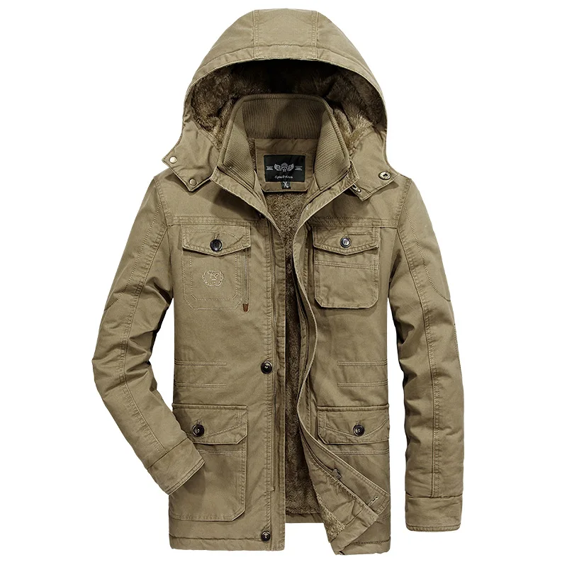 D'hiver Travail Solide Hiver Mâle 8xl Green Coton Manteau Capuchon kaki Parkas Army 2018 Moto De 7xl Domaine À Chaud Taille Plus Miliar K3FT1culJ
