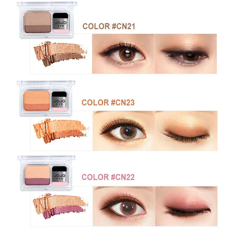 

Pair Of Two-Color Eyeshadow Double Light And Shadow Complex Color Small Boxed Eye Shadow Gift Small BrushIs Teenage Color