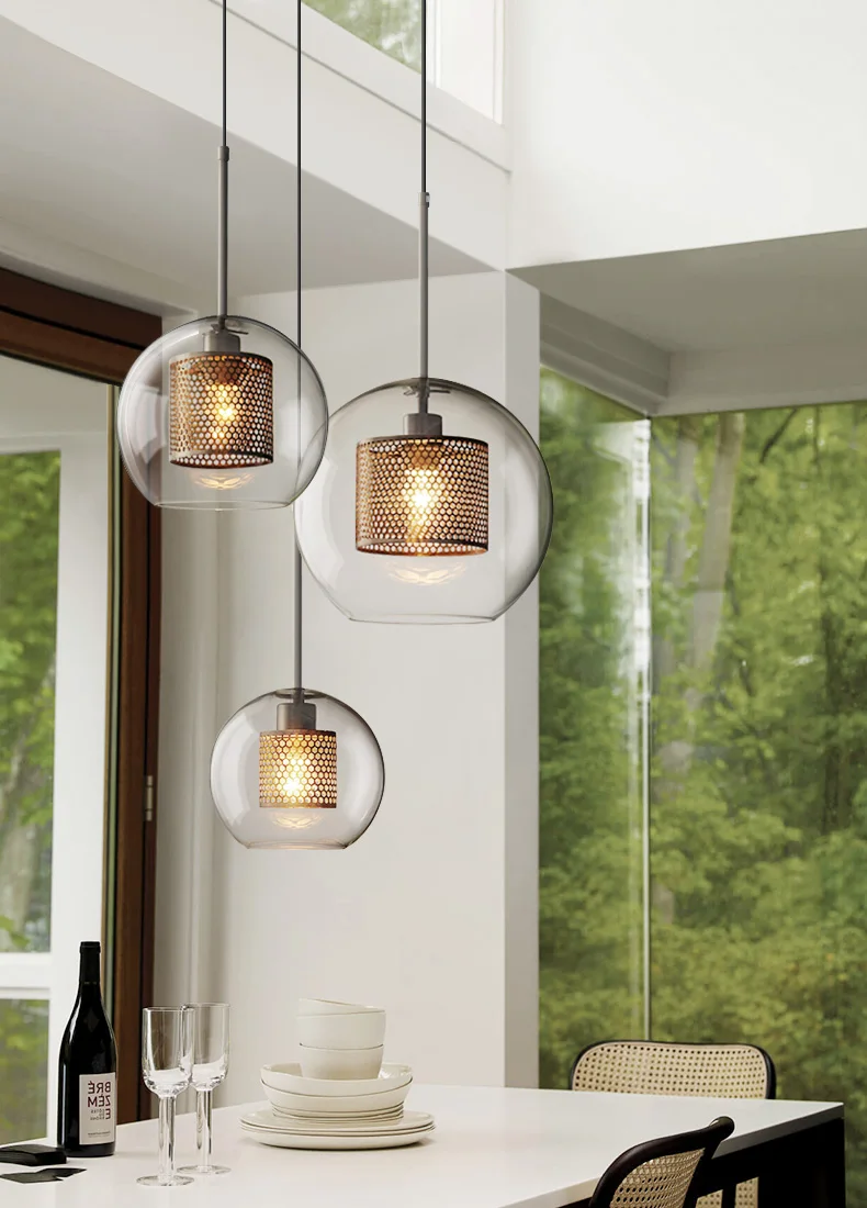 Скандинавский чердак дизайнерский промышленный подвесной светильник Ретро креативный лаконичный стеклянный кухонный подвесной светильник светодиодный светильник s