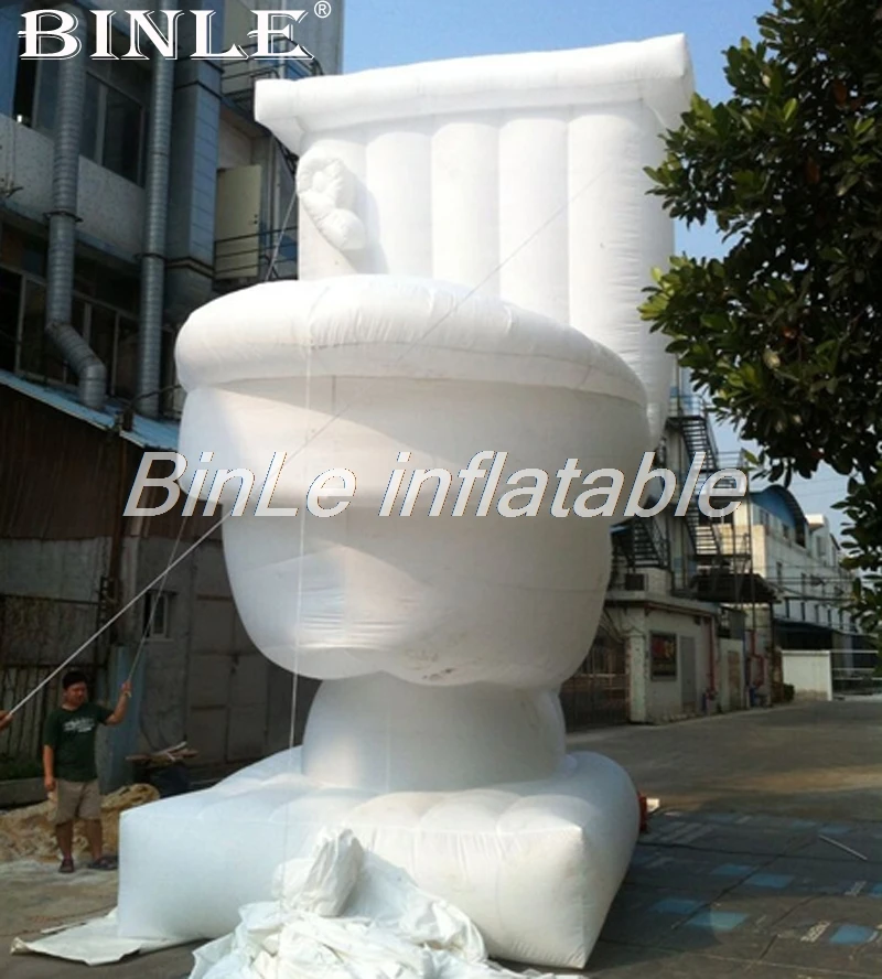 6m/20ftH Customized white giant promotional inflatable toilet