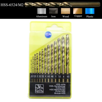 

13pcs HSS-6542/M2 Twist Drill Bit Set Auger Hole Cutter Drilling Tool 1.5-6.5mm