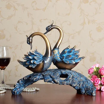 Europe Style Retro home decoration resin crafts Swan Sculptures Wedding Gift Couples Love fake bronze statues drawing room decor Europe Style Retro home decoration resin crafts Swan Sculptures Wedding Gift Couples Love fake bronze statues drawing room decor