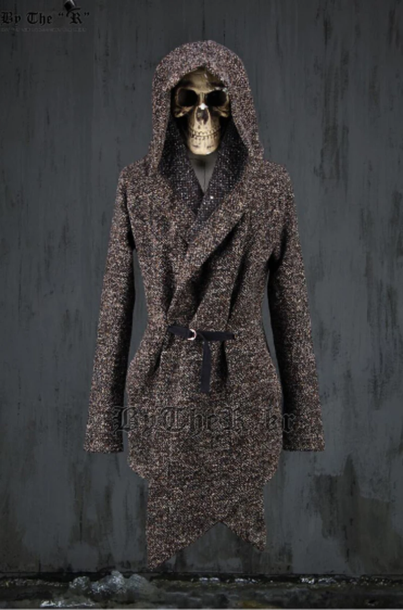 Новейшая авангардная Мужская модная верхняя одежда, куртка с капюшоном, пальто с капюшоном для мужчин, теплая накидка, SZ M-2XL
