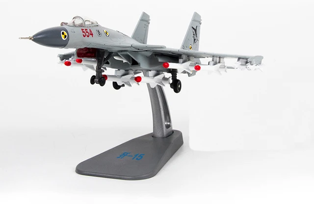 1/100 Scale Fighter Model China J-15 Flying Shark Flanker-D Carrier-based Aircraft Diecast Metal Plane Model Toy 4