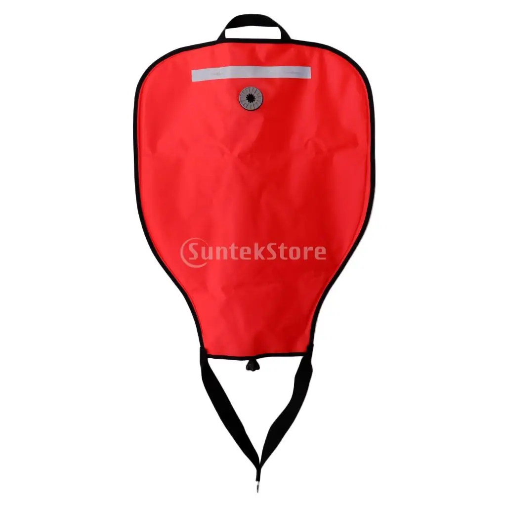 Set 2 Durable Reflective Tech Scuba Diving SMB 50lbs Lift Bag & Dump Valve Diver Safety Gear for Underwater Dive Snorkeling Red