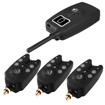 

Lixada Fishing Bite Alarm Indicator Set Wireless Electronic LED Fishing Alert Bell Receiver Kit Fishing Tackle with Zippered Box