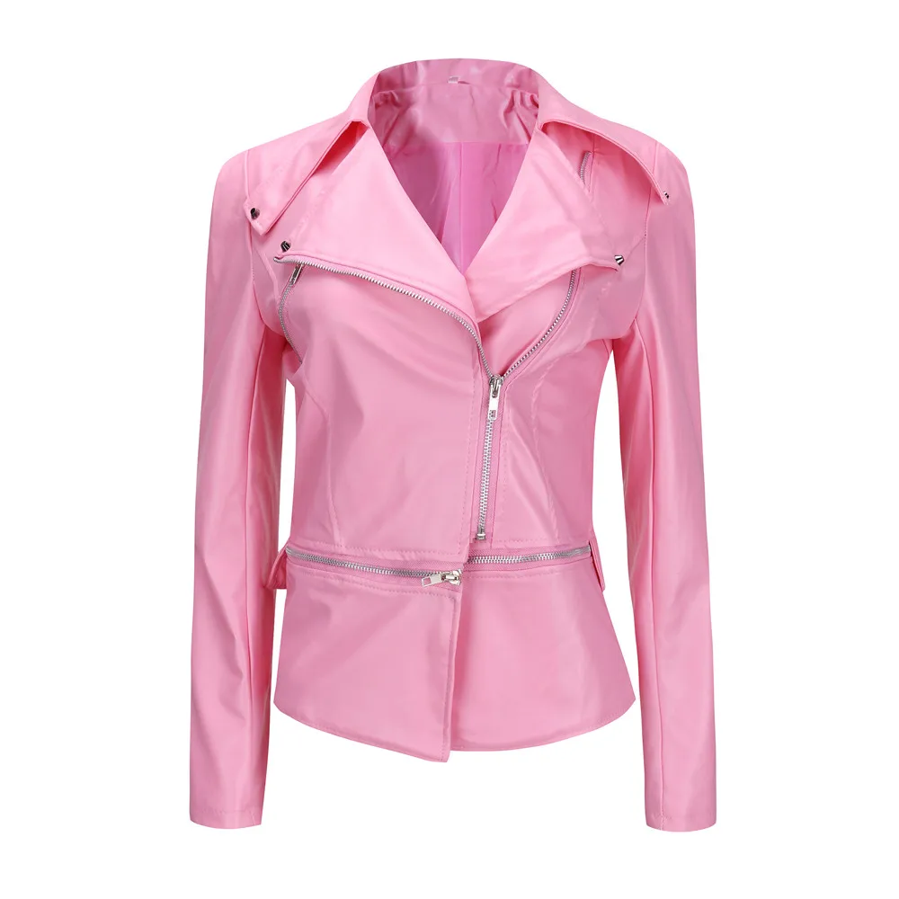 

2019 Winter Jacket Plus Size Womens Parkas solid Winter Warm Women Short Coat Leather Jacket Parka Zipper Tops Overcoat Outwear