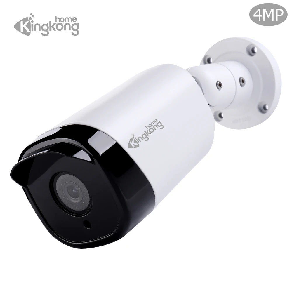 Kingkonghome H.265 4MP POE IP Камера металла Водонепроницаемый IP67 CCTV Открытый безопасности