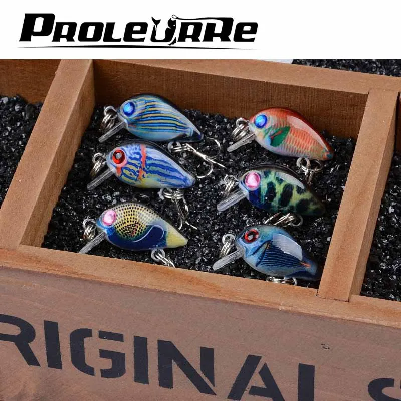 

Proleurre 1Pcs 3cm 1.5g Floating Wobblers Fish Fishing Lures 3D Eyes Mini Crankbait Hard Bait Topwater swimbait Pesca Fishing