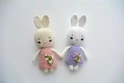 Вязаные игрушки amigurumi pretty bunny, little rabbit