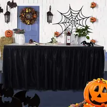AsyPets стильный ленты таинственный черный декор для Хэллоуина, вечеринки Юбка для стола-25