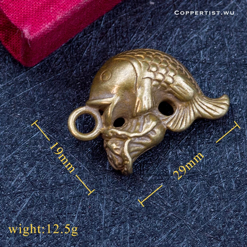 Coppertist. wu талисман Карп на удачу бронзовый брелок латунный для ключей ручной