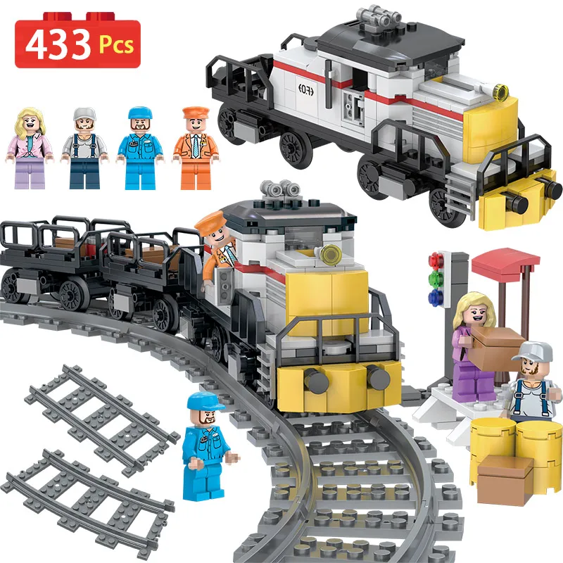 

City Railway Traffic Sets Compatible LegoINGLYS Designer Train Freight Power Model Blocks Brick Toys For Children Birthday Gift