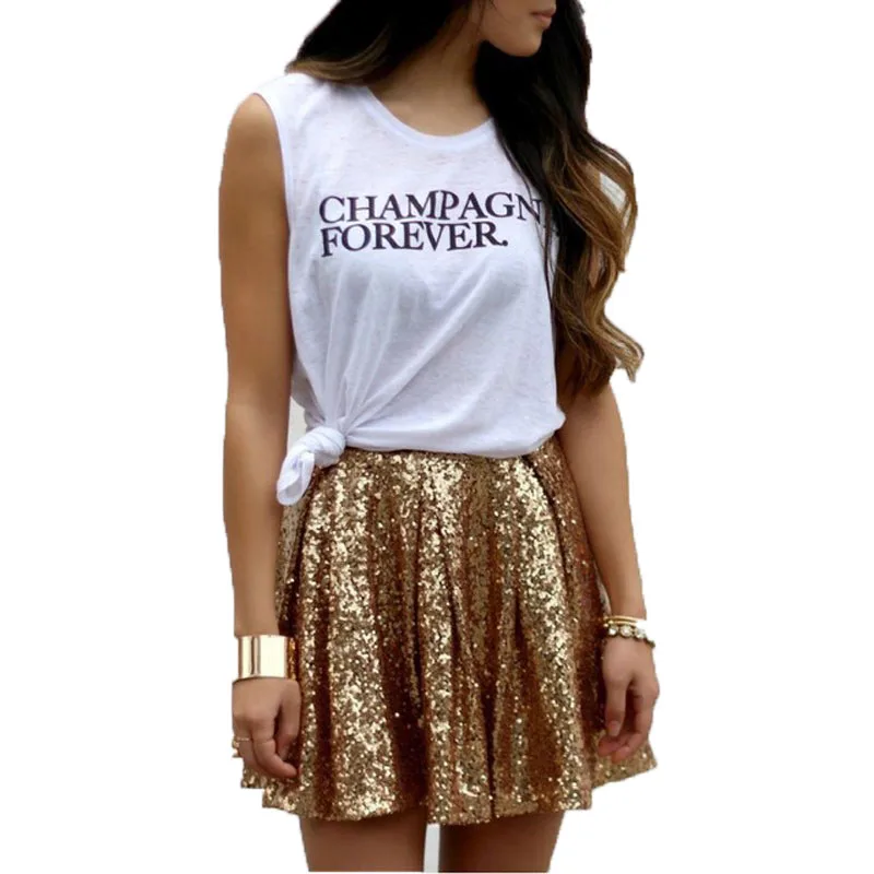 

Modern Fashion Mini Sequin Skirt A Line Above Knee Short Summer Skirt Sparkling Shiny Women Skirts 2016 Hot Sale Custom Made