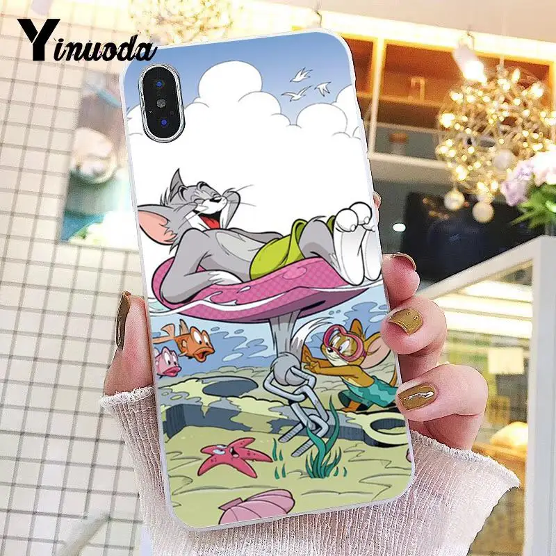 Yinuoda Том и Джерри шаблон мягкий чехол для телефона из ТПУ для iPhone 8 7 6 6S Plus X XS MAX 5 5S SE XR 10 Крышка - Цвет: A5