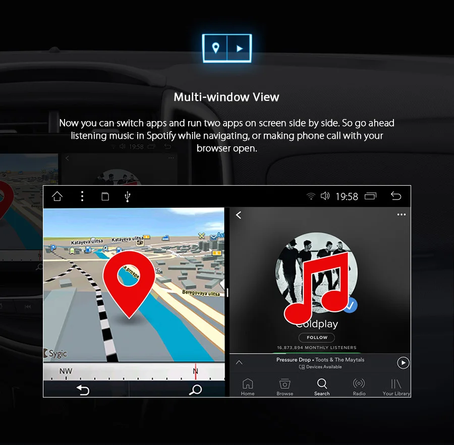 Best 10.1" Android 8.1 Oreo OS Single Din Car Multimedia One Din Car Navigation GPS 1 Din Car Radio with Multi-Window View Support 12