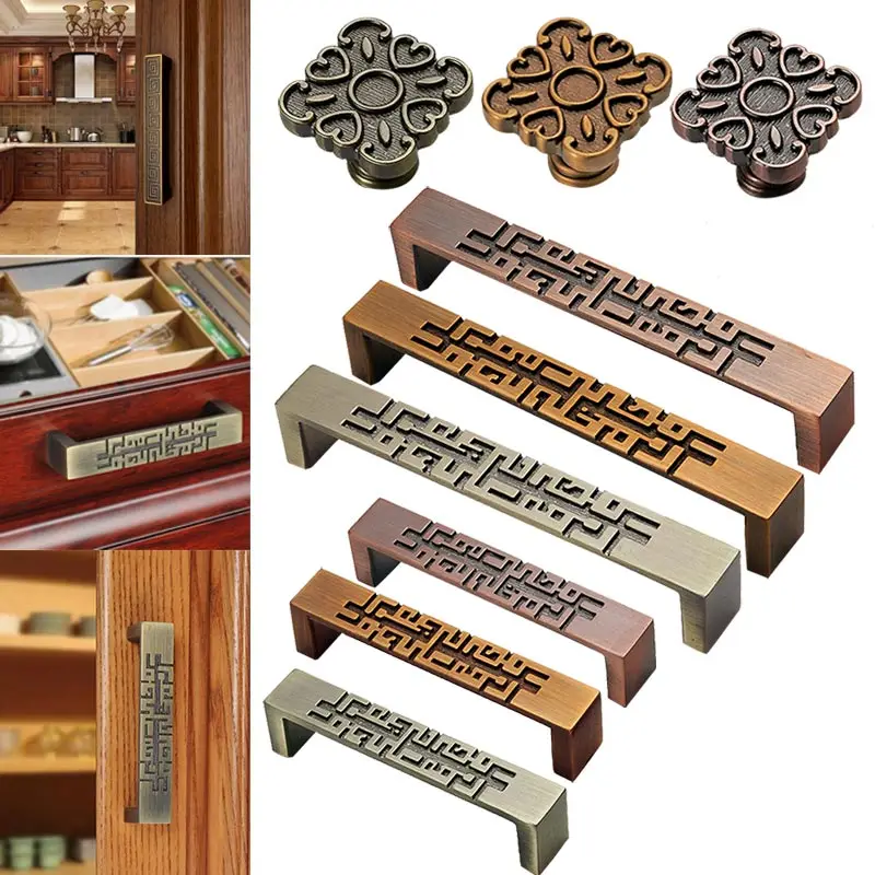 

Antique Furniture Handle Zinc Alloy Drawer Door for Dresser Drawer Cabinet Cupboard Handle Knobs @8 WWO66