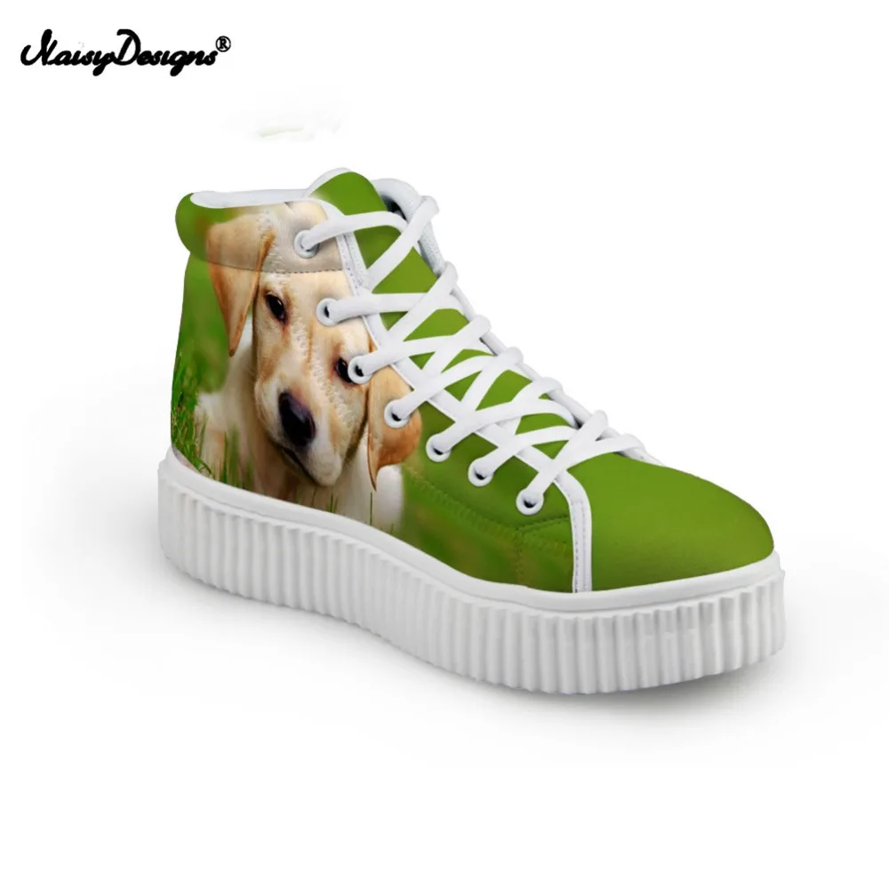 

NOISYDESIGNS Women Shoes dog Alaska Golden Retriever High Top Platform Female Hound Thick Sole Shoes for Girl Boots Shoe Autumn