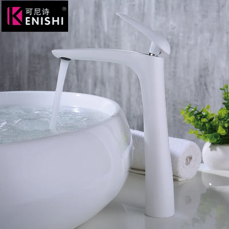 

New Style New arrival bathroom faucet Luxury high quality chrome finished cold and hot bathroom white&Black faucet basin faucet