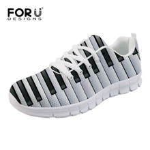 FORUDESIGNS/классический рояль клавиатуры кроссовки сетки обувь для Для женщин дышащая женская Туфли без каблуков Удобная Узелок Туфли без каблуков