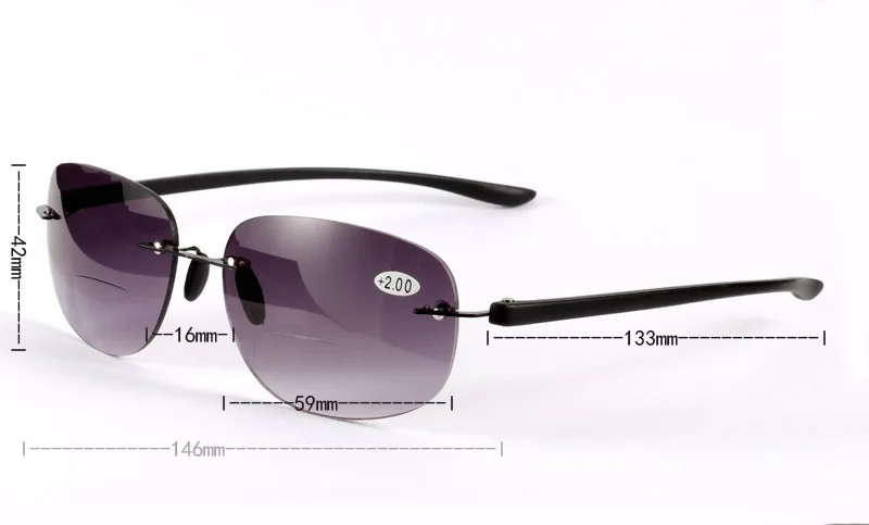 WEARKAPER безрамные титановые бифокальные очки для чтения, многофункциональные очки для рыбалки на открытом воздухе, мужские диоптрийные очки