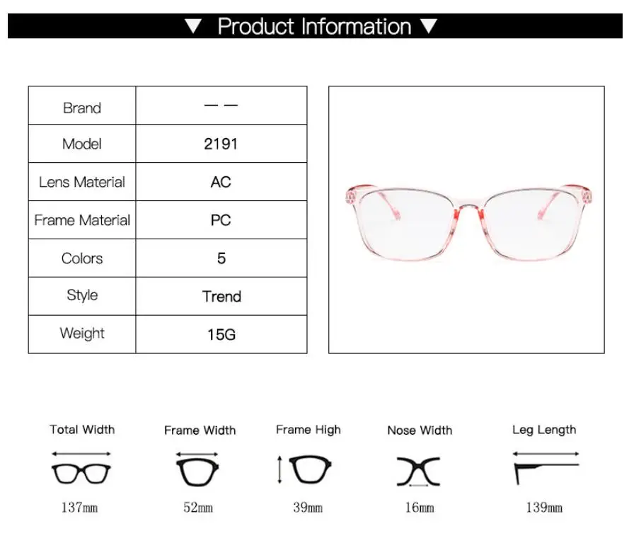 Fashion Crystal Clear Frame Transparent Frame General Acetate Eyeglasses Square Eye Spectacle Clear Lens Fake Glasses Frame Fashion Crystal Clear Frame Transparent Frame General Acetate Eyeglasses Square Eye Spectacle Clear Lens Fake Glasses Frame